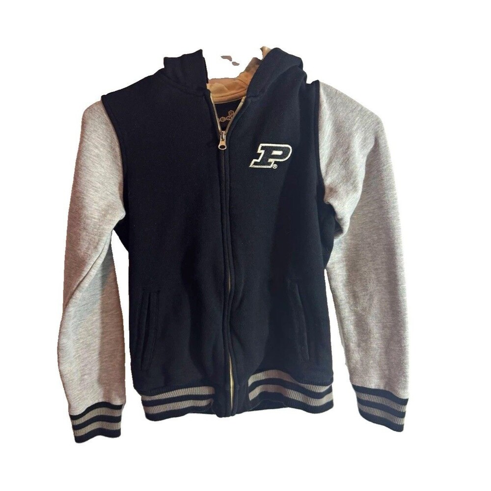 GEN2 Boys M 10/12 Black/Gray Colorblock Full Zip Hoodie Purdue Hooded Jacket